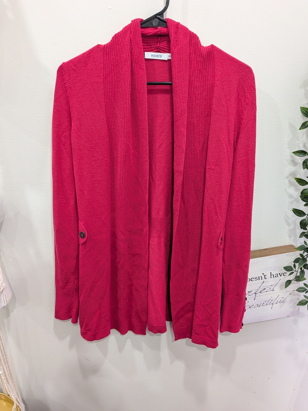 Ricki's Pink Open-Front Cardigan Jacket In Excellent Condition